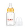 NUBY- Biberon Standard in vetro- con tettarella a flusso lento, 120 ML