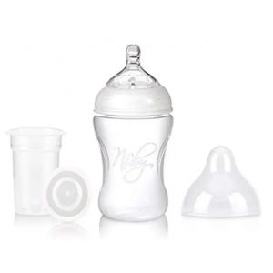 NUBY- Biberon con tettarella in silicone, 240 ml