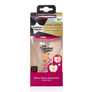 TOMMEE TIPPEE- Biberon 340 ML, 3m+ Flusso Medio, Girl