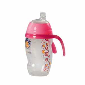 Mebby tazza rosa antigoccia beccuccio in silicone 6m+ 280 ml