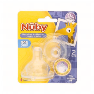 NUBY- Tettarella Antigoccia- Adatta a Biberon a collo largo, 2pz