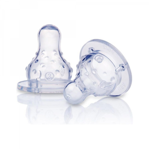 NUBY- Tettarella a 3 velocità- per Biberon Standard, 2pz