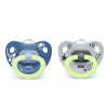NUK Happy Nights succhietti in silicone 0-6m