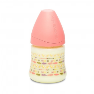 SUAVINEX- Biberon con Tettarella in Lattice a 3 posizioni, con stampa Indiano rosa, 150 ml