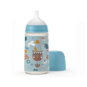 Suavinex Forest Biberon 270 ml in silicone SX PRO azzurro