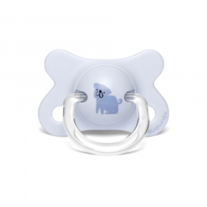 SUAVINEX- Fusione Fisiologica- Succhietto in Silicone, stampa Dog colore Azzurro, +2/4 m