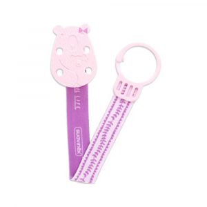 SUAVINEX- Meaningful Life- Clip per succhietto, con stampa ad orsetto, in tessuto viola