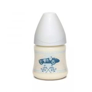 SUAVINEX- Rose et Bleu- Biberon con tettarella Anatomica in Silicone, Misura 1s, 150 ml, Colore Azzurro