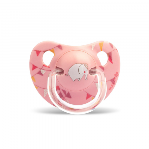 SUAVINEX- Succhietto Anatomico in lattice, con stampa Elefante Rosa, 6-18M