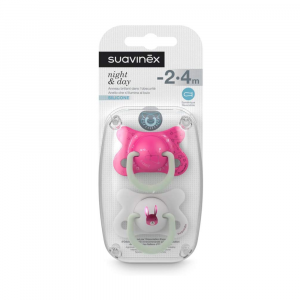 Suavinex Succhietti Night&Day Sil 4-18m Balena Azzurro 2 Pezzi