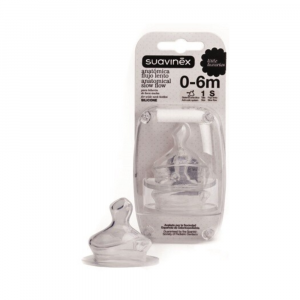 Suavinex tettarella anatomica collo largo silicone 1S 0-6m 2 pezzi