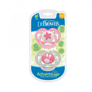 Dr Brown’s Advantage succhietti brillano al buio 2 pezzi 6-18 mesi