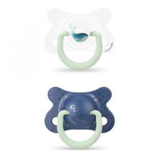 Suavinex Succhietti Night&Day Sil 4-18m Balena Azzurro 2 Pezzi
