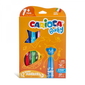 Carioca Baby: 12 Pennarelli Super Lavabili a Punta Rotonda