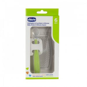Chicco Grattugia e Cucchiaio in Silicone (6M+) |  Set Svezzamento