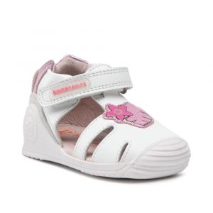 Sandalo Bianco con Decorazioni Rosa Biomecanics 202123