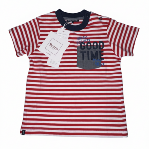 Maglietta Brums Neonato a Righe Rosse
