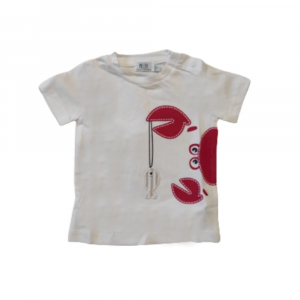T-Shirt Neonati con Stampa Aragosta Rossa