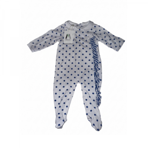 Tutina Neonata Melby Pois Azzurri con Balze