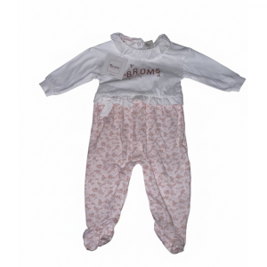 Tutina Neonata Brums in Cotone con Fiori Rosa