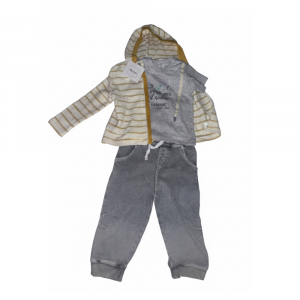 Set 3 Pezzi Brums Bambino: Felpa Righe, T-Shirt e Pantaloni Tuta