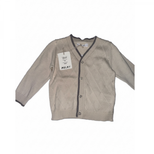 Cardigan Melby Neonato Beige |  Con Lavorazione a Rombi